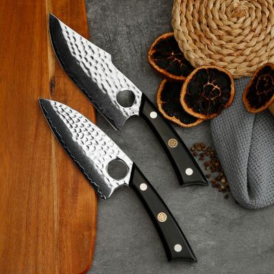 China High Carbon Viable Damascus Steel Meat Cleaver Peeling Boning Chef Handmade Forged Camping Fish Knife Knife Kitchen Tools for sale