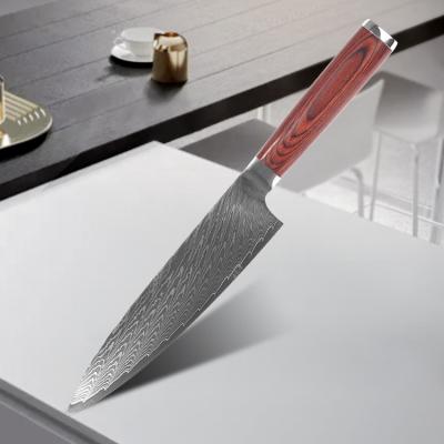 China Chef's Kitchen Knife Cr 15 Steel Damascus Steel Stainless Steel 10 Popular Hot Compounds Viable For Daily Cooking Extremely Sharp for sale