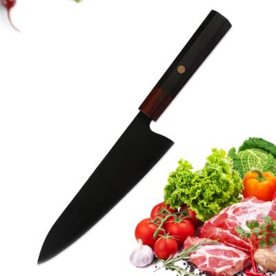 China 8 Inch Cooking Slicing Pakka Sustainable Handmade Knife Japanese Kitchen Tools Kiritsuke PRO Chef Knives Black Wooden Handle With Gift Box for sale