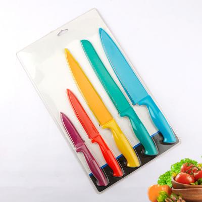 China Hot Selling Viable 3cr13 Stainless Steel Kitchen Cutter Foods Non-Stick Kitchen Knife Set With Cover Can Customized Logo for sale