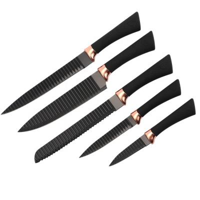 China Kitchen Knife Factory 5Pcs Stainless Steel Knife Set Quality Knife Viable Non-Stick Coating Set for sale