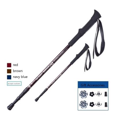 China Walking Increasing Outdoor Camping Vacation Mountaineering Carbon Ski Telescopic Walking Stick Folding Lightweight Folding Trekking for sale