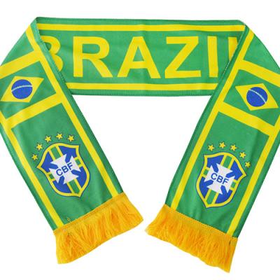 China Wholesale Promotional Long Custom Knitted Cotton Football Fans Scarf For Match Club for sale