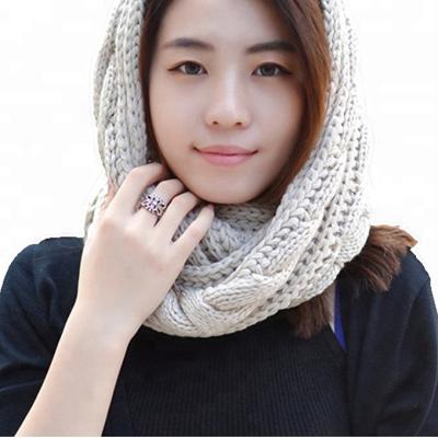 China Thick Ribbed Fashion Women Knit Winter Infinity Circle Loop Scarf for sale