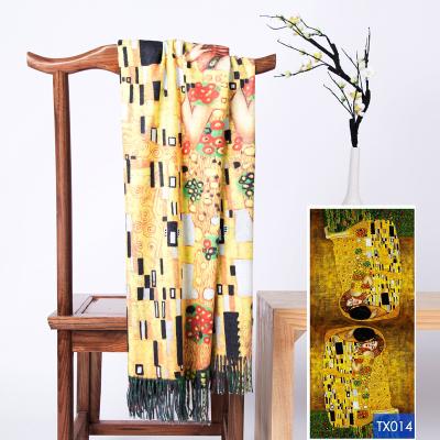 China Digital Custom Paint Printing Shawl Stole Women Scarf Pashmina Squishy To Keep Warm Fashion Accessory for sale