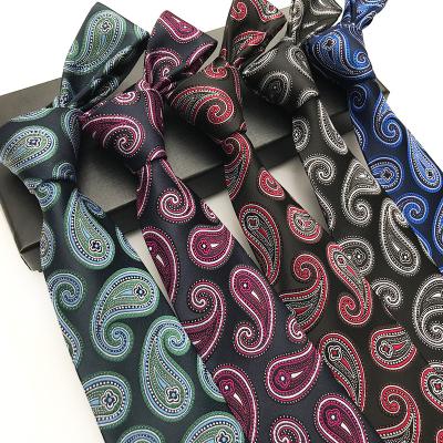 China New wholesale men's casual jacquard tie stain supply yarn-dyed fabric fashion cashew pattern casual tie for sale