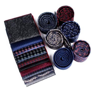 China Polyester Tie Pocket Set Men's Formal Business Casual Dress Accessories Tie Set for sale