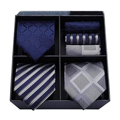 China Polyester Lot 3 PCS Classic Mens Silk Tie Set Tie And Pocket Square - Multiple Sets for sale