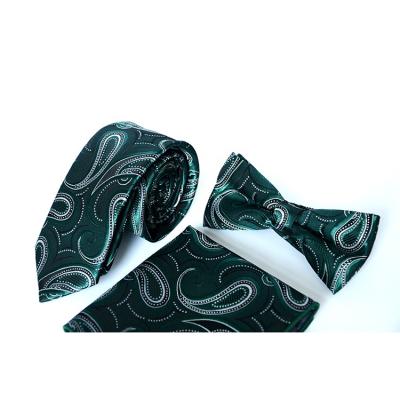 China Fashion Paisley Tie Handkerchief Woven Classic Men's Tie And Pocket Square Tie Set Porcelain for sale