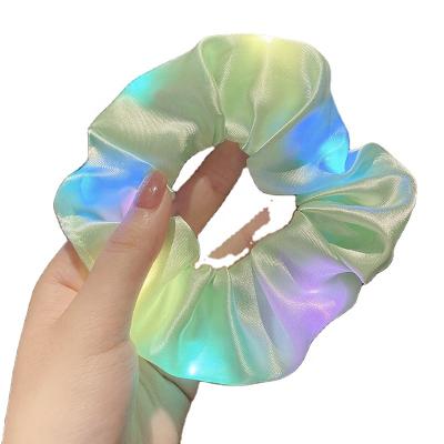 China Wholesale New Fashion Polyester Candy Color Satin Hair Scrunchies LED Party Light Instant Hair Band for sale