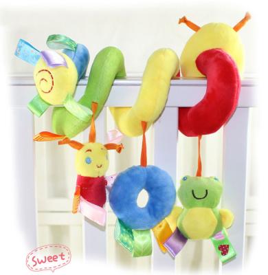 China Activity Spiral Stroller Bed Hanging baby toys Decoration Plush Bee and Frog for sale