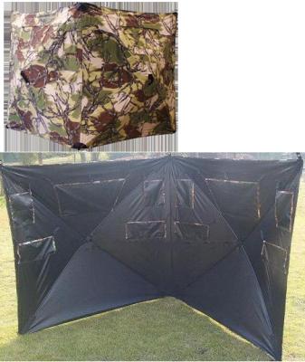 China 108’’X54’’ 2HUB 300D Camo Polyester Hunting Tent Blinds With Black PU, Camouflage Hunting Tent for sale