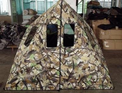 China 84*60*64 Inch Camo Hunting Blind, 250D Polyester Hunting Tent Blinds With Black PU Coated for sale