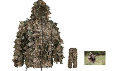 China Lightweight 3D Sneaky Set, Camouflange Net Suit Wood Green 3D Camo Leaf Suit For Adult for sale