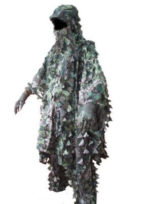 China Winter White Tough, Lightweight 3D-Leaf Poncho, Light Leaf Camo Ghillie Suit Poncho, 3D Camo Leaf Suit for sale