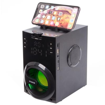 China Super Bass AUX Subwoofer USB TF Use Portable Speaker 10W. indoor and outdoor portable wooden box LED colorful light mini for sale