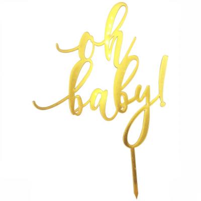 China Oh acrylic baby! Acrylic Cake Topper for Baby Shower Cake Decoration for sale