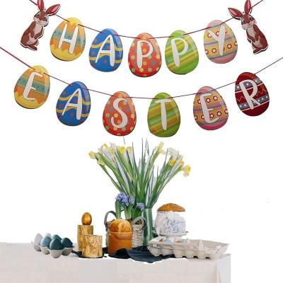 China Happy Easter Banner Decorations Paper Garland - Easter Party Decor for sale