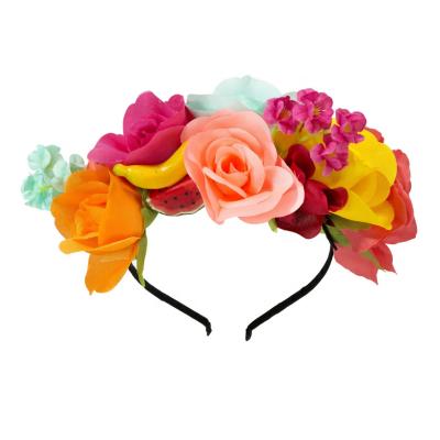 China ps & polyester summer vacation floral headband for sale