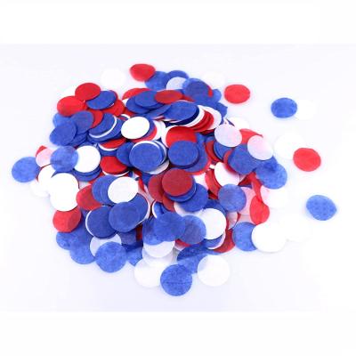 China Circle Dots Table Confetti Decoration, 1Inch Tissue Paper Red Blue White Confetti for Filling Balloons for National Day Party for sale