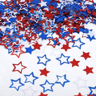 China PVC Glitter Red White Blue Stars Table Confetti For 4th Of July Party Decorations Independence Patriotic Party Supplies National Day for sale