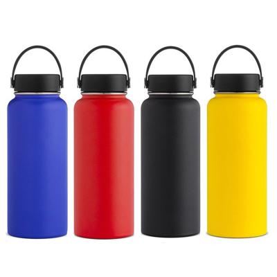 China PORTABLE 12Oz 22Oz 32Oz 40Oz Double Wall Water Bottle Stainless Steel Flask Sports Bottle With Handle Lid for sale