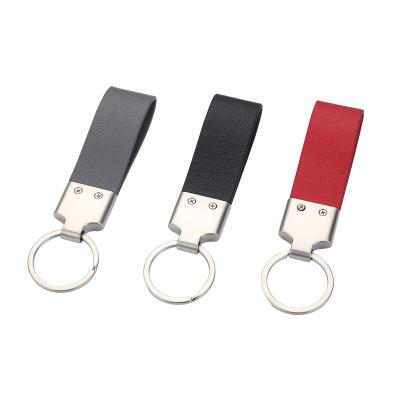 China World Hot Sales Premium Logo Key Chain Custom PU Leather Key Chain With Metal for sale