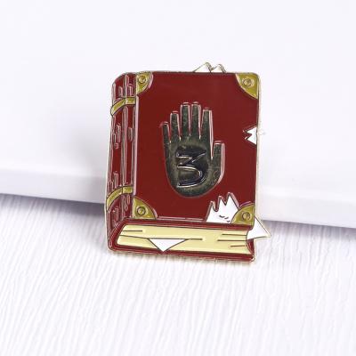 China USA Custom Metal Bronze Soft Enamel Magnetic Book Lapel Pins With Backing Card for sale