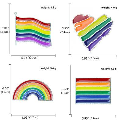 China USA LGBT Rainbow Love Flag Brooch Stain Coat Apparel Accessories Dripping Collar Pin Cartoon Brooch for sale