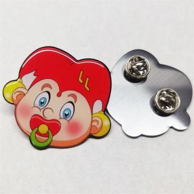 China USA Wholesale Stainless Iron Print Pictures Stick Lapel Pin for sale