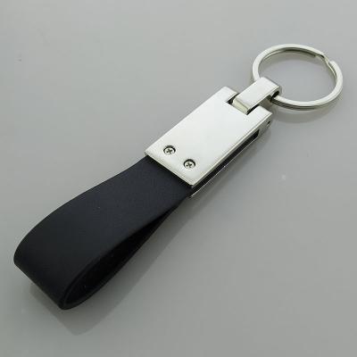 China PU Zinc Alloy Leather Cowhide Metal World Key Chain Key Chain for sale