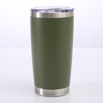 China 20Oz Disposable Matte Water Tumbler Cups In Vacuum Insulated Bulk 20 oz Army Green Travel Coffee Double Wall Stainless Steel Tumbler for sale