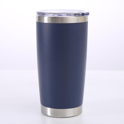 China 20Oz Disposable Matte Water Tumbler Cups In Vacuum Insulated Bulk 20 oz Navy Blue Travel Coffee Double Wall Stainless Steel Tumbler for sale