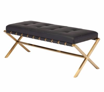 China Convertible Modern Contemporary Stainless Steel Frame Bed End Bench Stool for sale