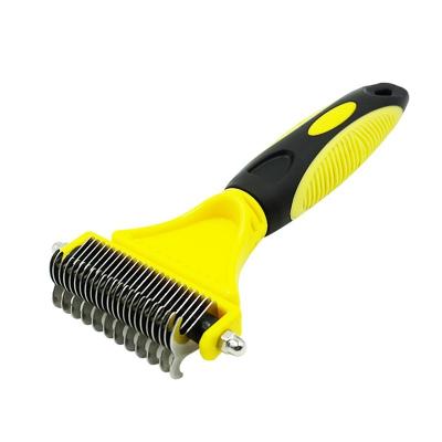 China Professional Blue Pet Manufacturer Big Small Stainless Steel Handle Universal Pet Stocked Non-Slip Comb for sale