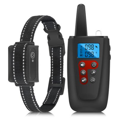 China Hot Selling 2 Stored In 1 Electronic Pet Collar With Remote Control Electronic Bark Control Dog Training Collar for sale