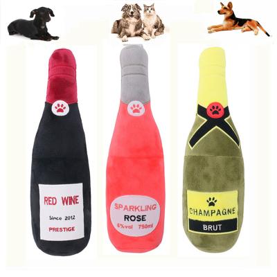 China Viable Plush Chew Toys for Clean Chew Bite-Resistant Squeaky Toy Wine Bottle Shape Pet Pet Toy for sale