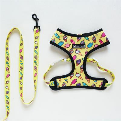 China Custom Reversible Small Dogs Invest Printed Harness for Walking Training for sale