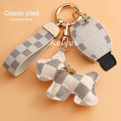 China High Quality Leather Car Key Case Protector Cover Key Chain Shell For Mercedes Benz W203 W210 W211 W124 W202 W204 AMG Auto Key Bag Accessories for sale