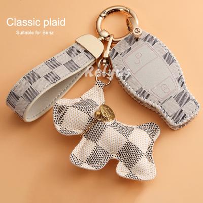 China High Quality Leather Car Key Case Protector Cover Key Chain Shell Bag For Mercedes Benz W203 W210 W211 W124 Auto Accessories for sale