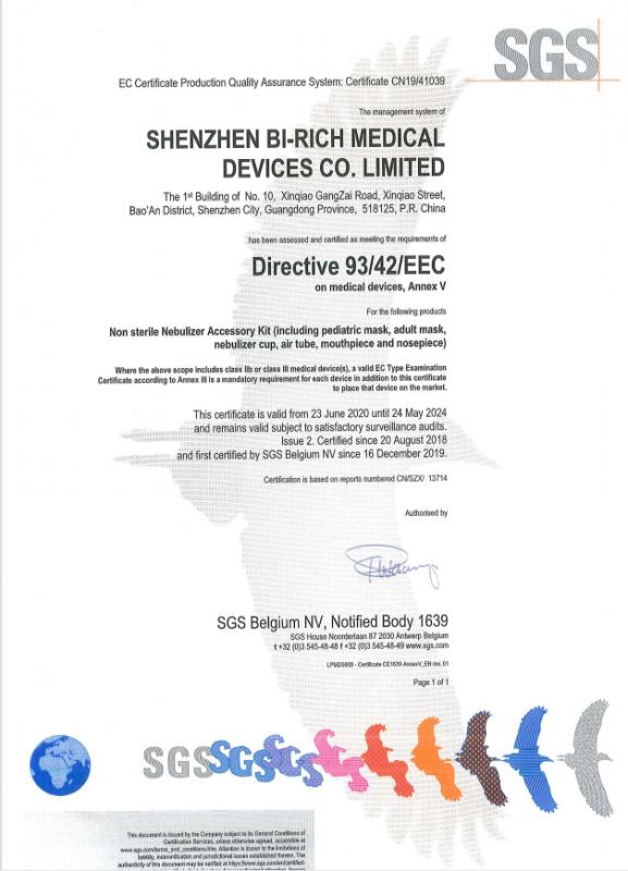 CE - Shenzhen Bi-Rich Medical Devices Co., Ltd.