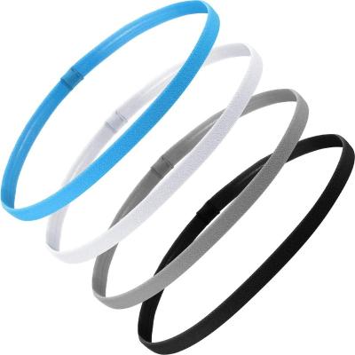 China Slim Elastic Sports Headband Silicone Men's Head Band Running Basketball Top Gym Custom Made Yoga Elastic for sale