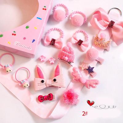 China Cute Sweet Gift Box Kids Hair Accessories Girl Child Elastic Band Hair Clip Wrapping Set for sale