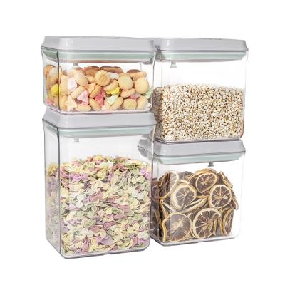 China Freshness Preservation 4 Piece 5 Piece Sets Airtight Food Storage With Lids PP Plastic ABS Kitchen Canisters Pantry Organization for sale