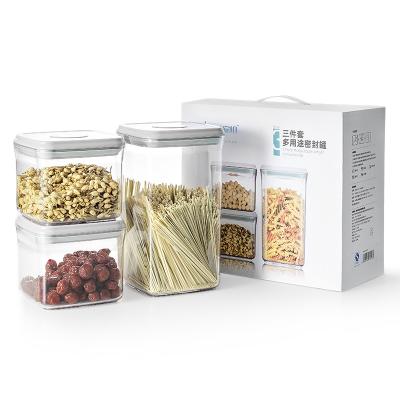 China Freshness Preservation Customized Kitchen Food Storage Containers ABS PP Plastic Transparent Food Storage Box Set Combination for sale