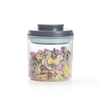 China Stackable Sealed Clear Plastic Kitchen Canisters Food Storage Freshness Storage Jars Containers With Airtight Leakproof Lid For Pasta Nut Snacks for sale