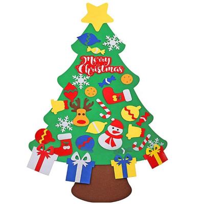 China Chirstmas Decor Factory Wholesale Wall Hanging Ornaments DIY Felt Christmas Tree Kids Christmas Gifts for sale