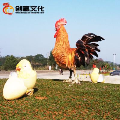 China Moss talking robotic rooster rooster in outdoor park for sale