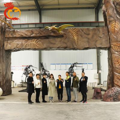 China The Other Outdoor Playground The Other Amusement Park Products Animatronic Jurassic Gate Dinosaur Model for sale