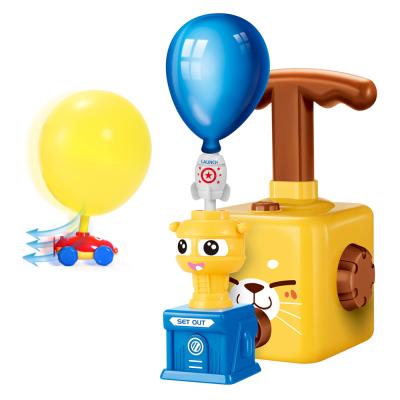 China Educational Eco-Friendly Science Stem Toys Balloon Launcher Powered Aero Car Racers With Hand Held Balloon Pump For Kids for sale